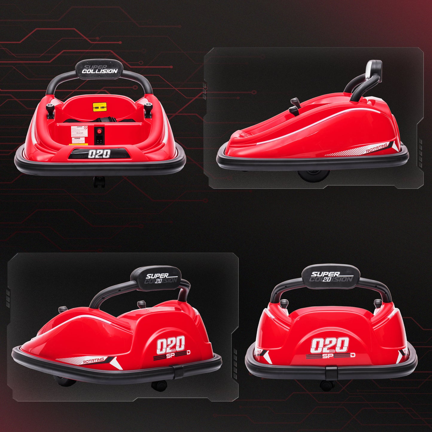 12V Kids Bumper Car Twins Motor with Parent Remote Control