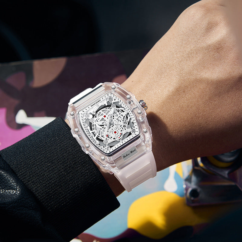 Wholesale Fashionable Transparent Mens Watches Waterproof Timepieces