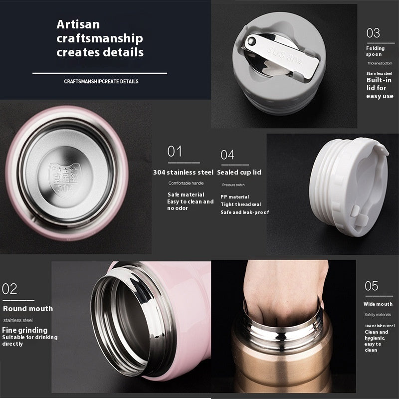 Large Capacity Portable Stainless Steel Household Insulation Braised Cup Thermal Pot Lunch Box