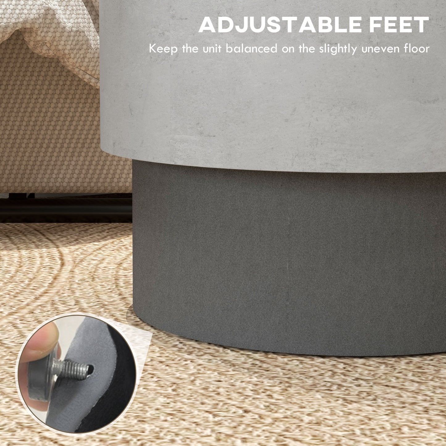 Lightweight Accent Table with Concrete Finish