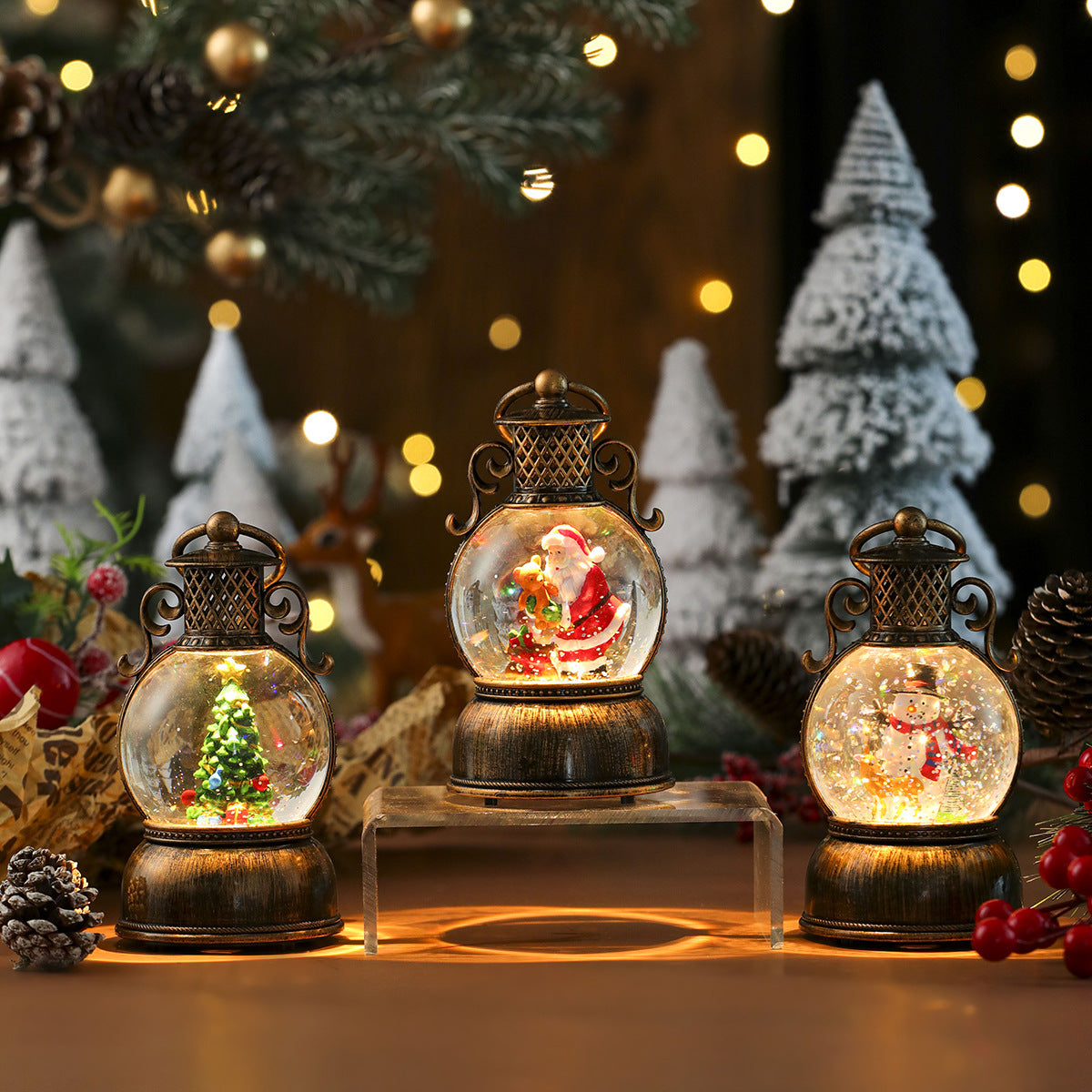 USB Music Snowflake Christmas Light Resin Ornament Christmas