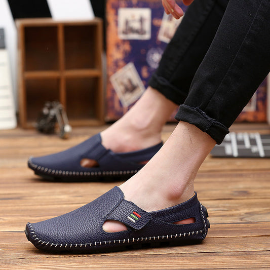 Peas shoes lazy leather shoes
