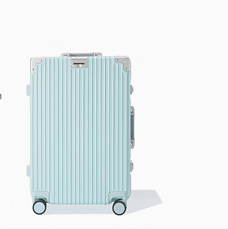 Mute Universal Wheel Password Leather Suitcase Aluminum Frame