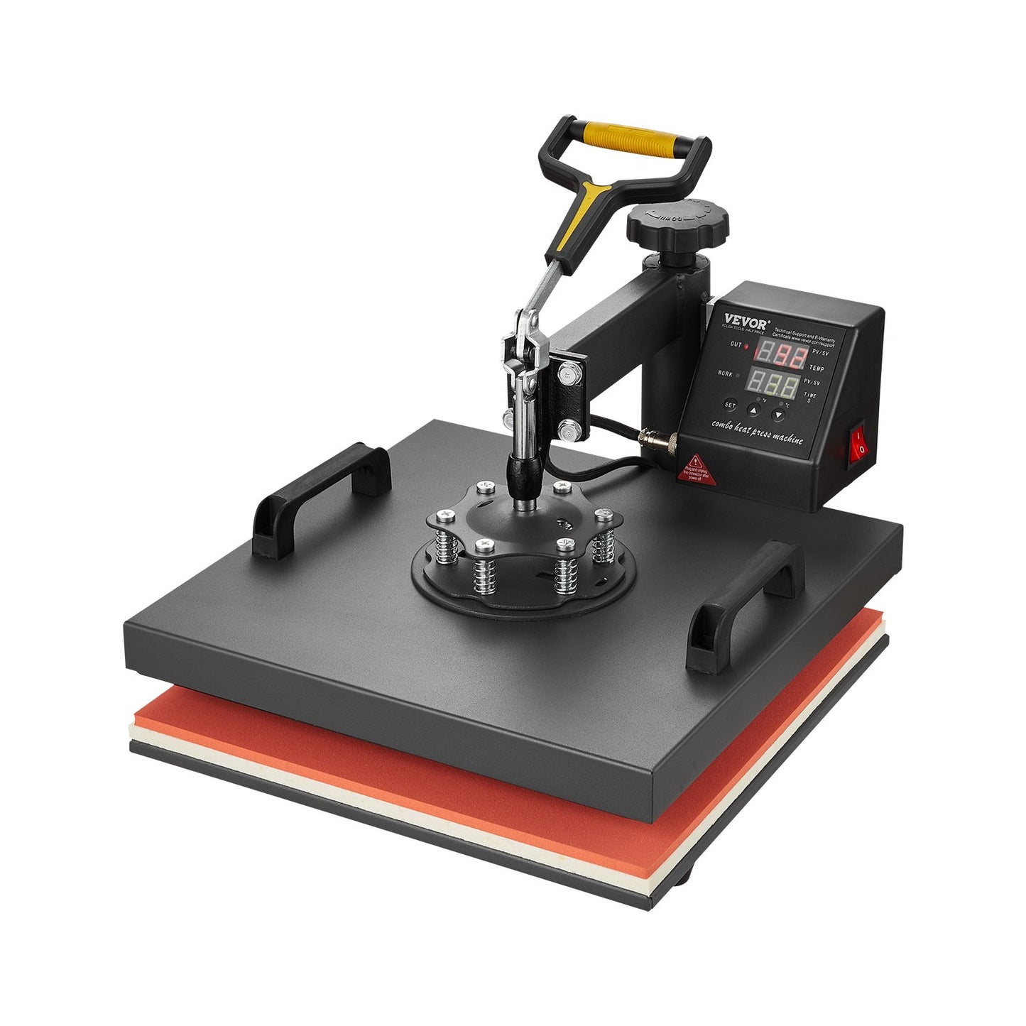 Heat Press Machine 2-In-1 15x15in Sublimation Print Transfer DIY T-shirt Cap