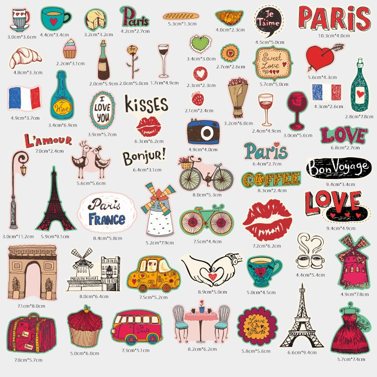 55 French Suitcase Notebook Stickers