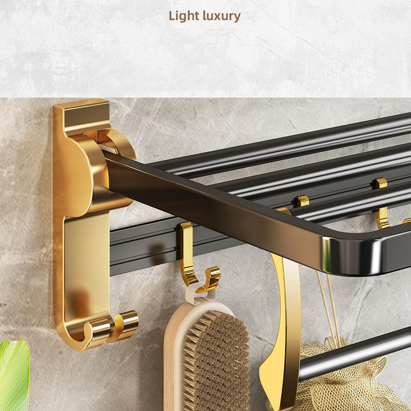 Light Luxury Style Towel Free Punch Bathroom  Rack