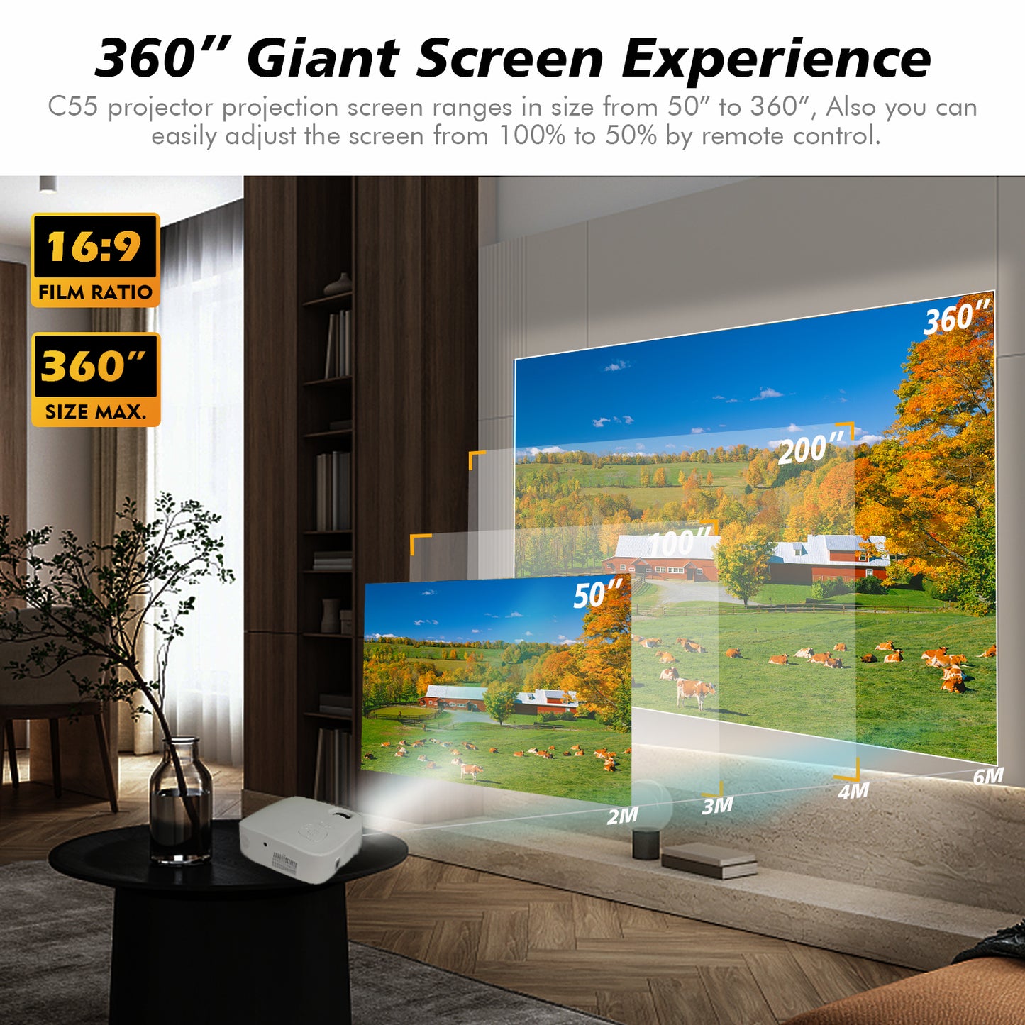 4K 5G Bluetooth Projector  4D Keystone Correction Native 1080P Full HD Outdoor Movie Projector For Smart Phone Laptop PC DVD TV PS4