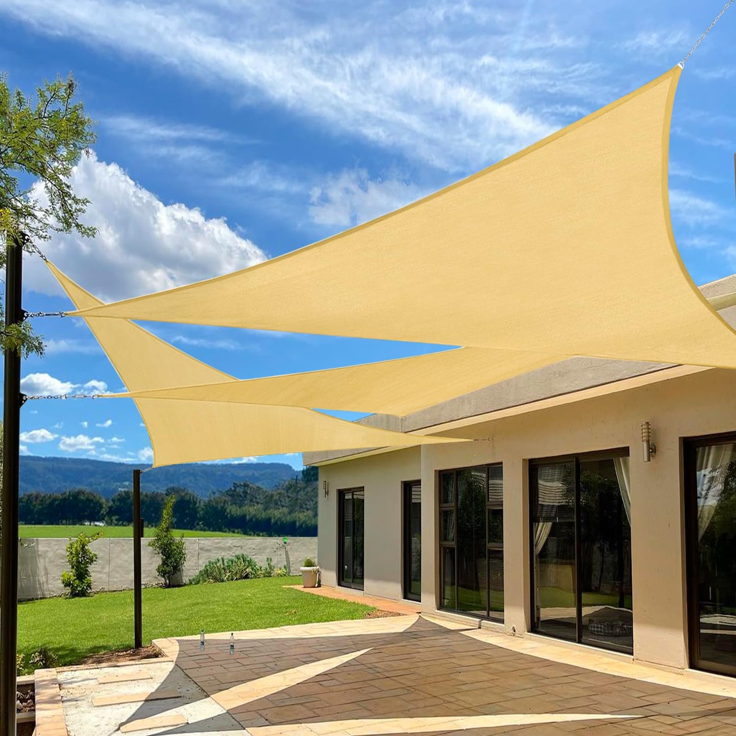 Prohibited From Sale On Amazon XISHAN 10'X10'X14' Dark Grey,Mocha,Sand,Light Grey HDPE Sunshade Sail, 160 Grams