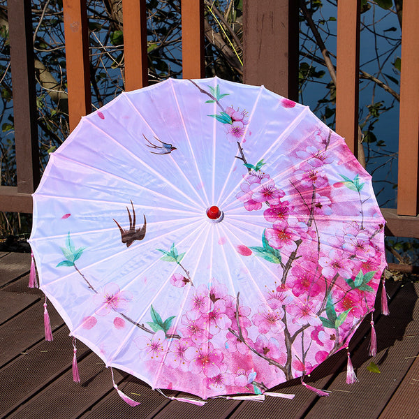 Performance And Show Style Printed Silk Umbrella Oiled Paper Umbrella