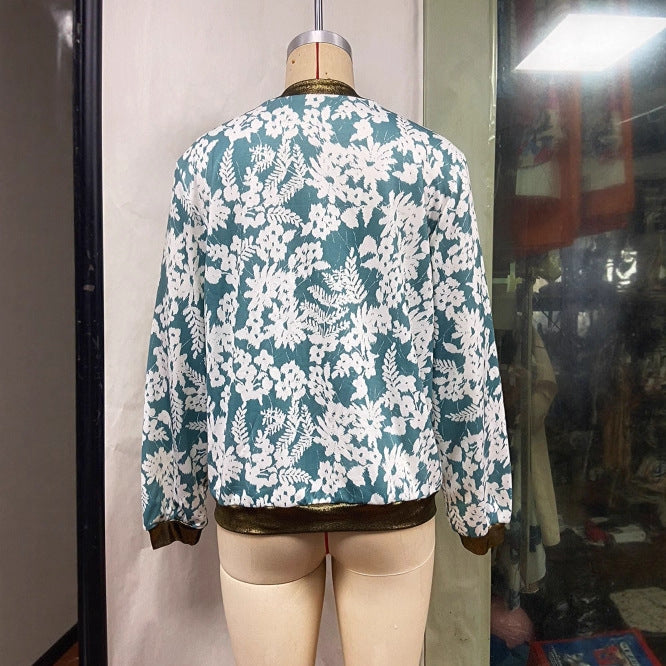 Casual Jacket Slim-fit Zipper Printed Jacket