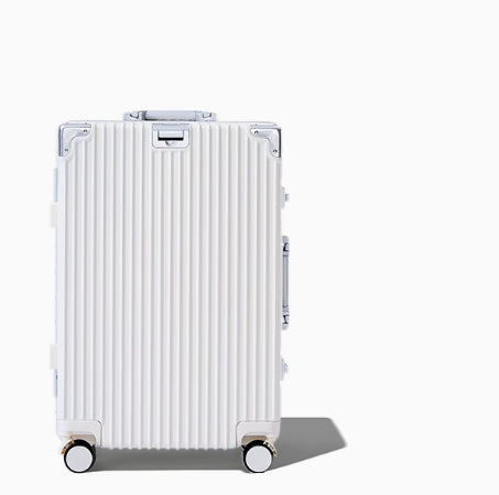 Mute Universal Wheel Password Leather Suitcase Aluminum Frame