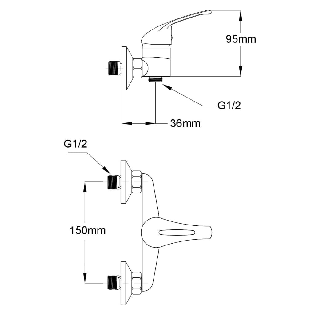Bathroom Shower Mixer Set Chrome