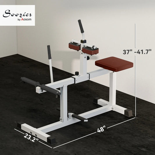Soozier Adjustable Steel Seated Calf Raise Exercise Strength Training Gym Equipment, Brown