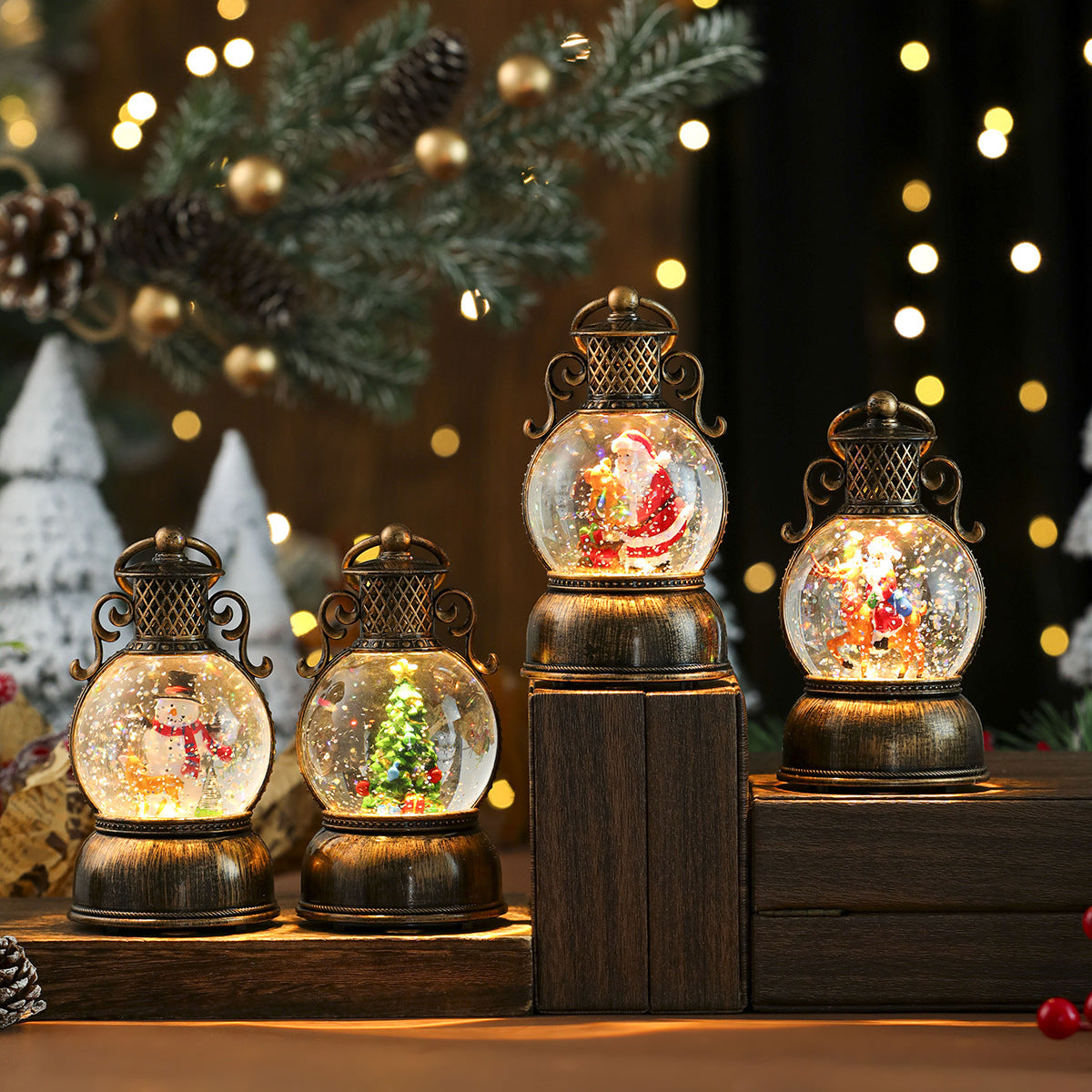 USB Music Snowflake Christmas Light Resin Ornament Christmas