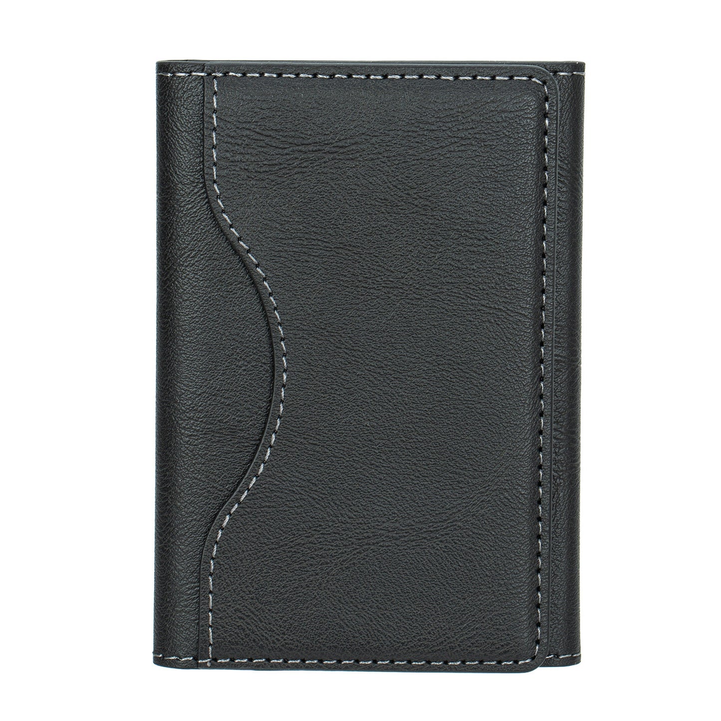 Leather Tri-fold Magnetic Wallet Card Holder