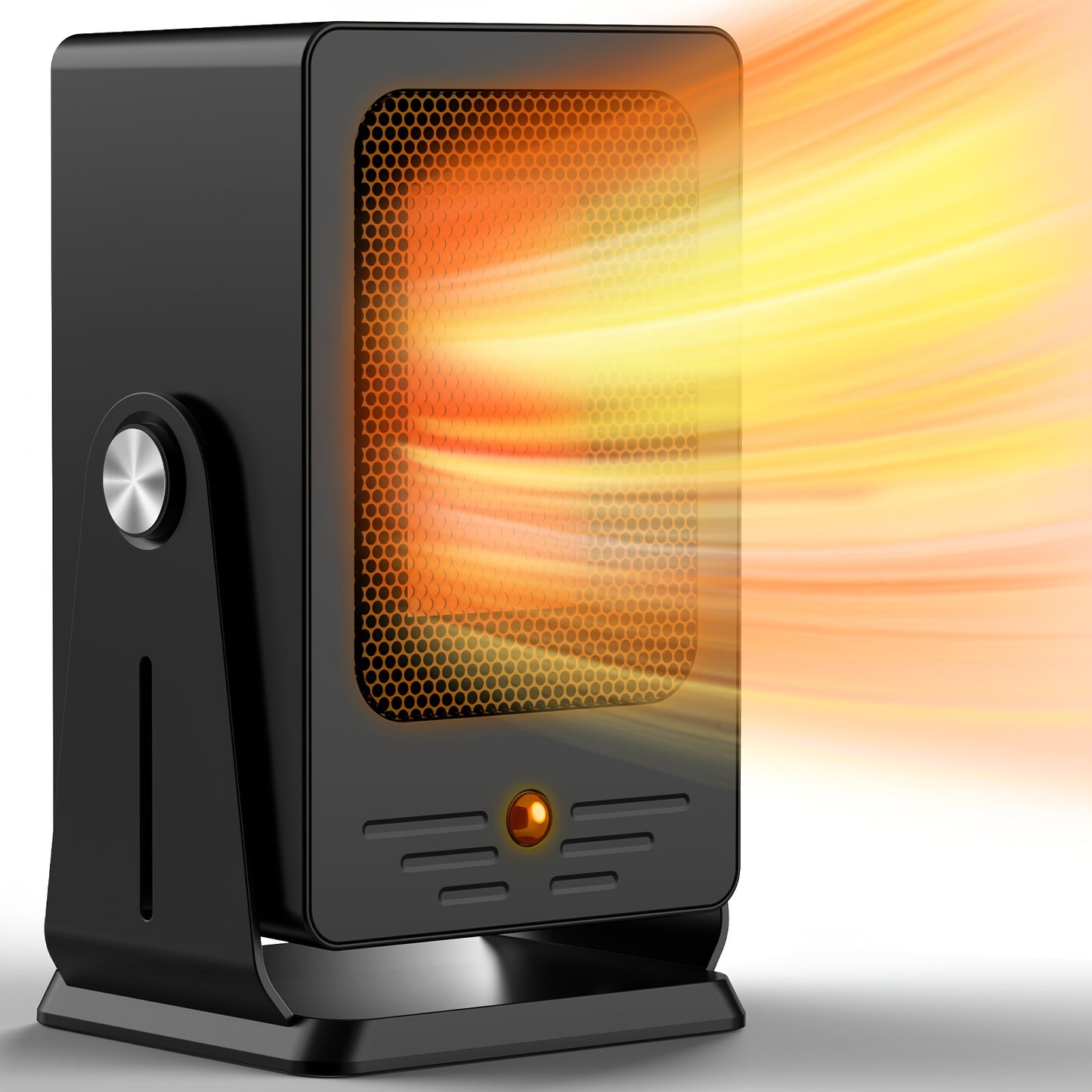 900W Portable Electric Space Heater Sleek Black Ceramic