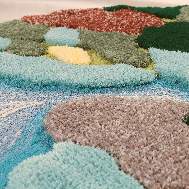 Light Luxury Flocking Carpet Moss Shaped Carpet