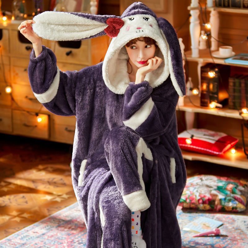 Sets Winter Flannel Cartoon Warm Pyjamas Animal Sleepwear