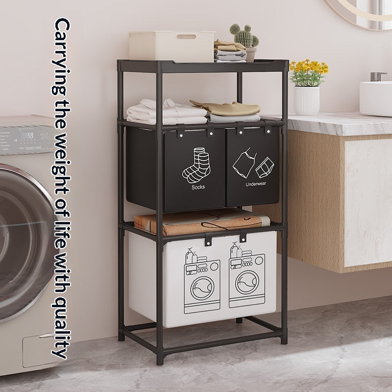 Simple Printed Multi-purpose Laundry Basket And Storage Rack
