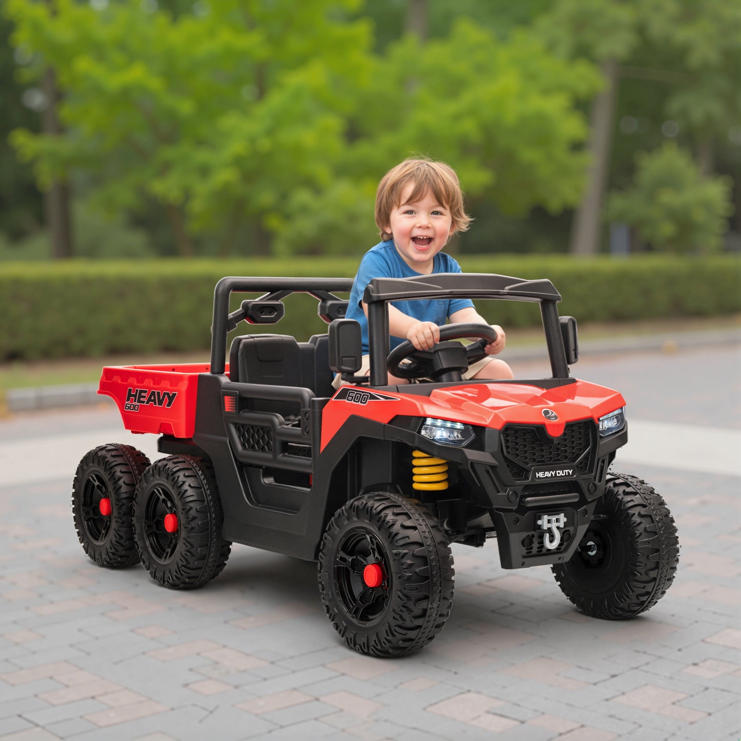 24V 4WD Kids Ride On Car with 6 Wheels
