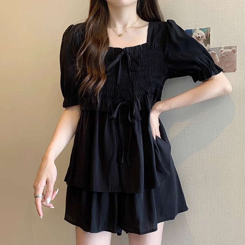 Elastic Waist Shirt And Shorts Casual Two-piece Set