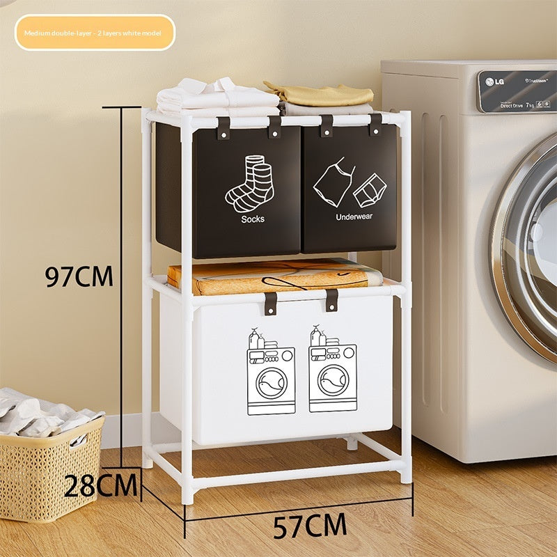 Simple Printed Multi-purpose Laundry Basket And Storage Rack