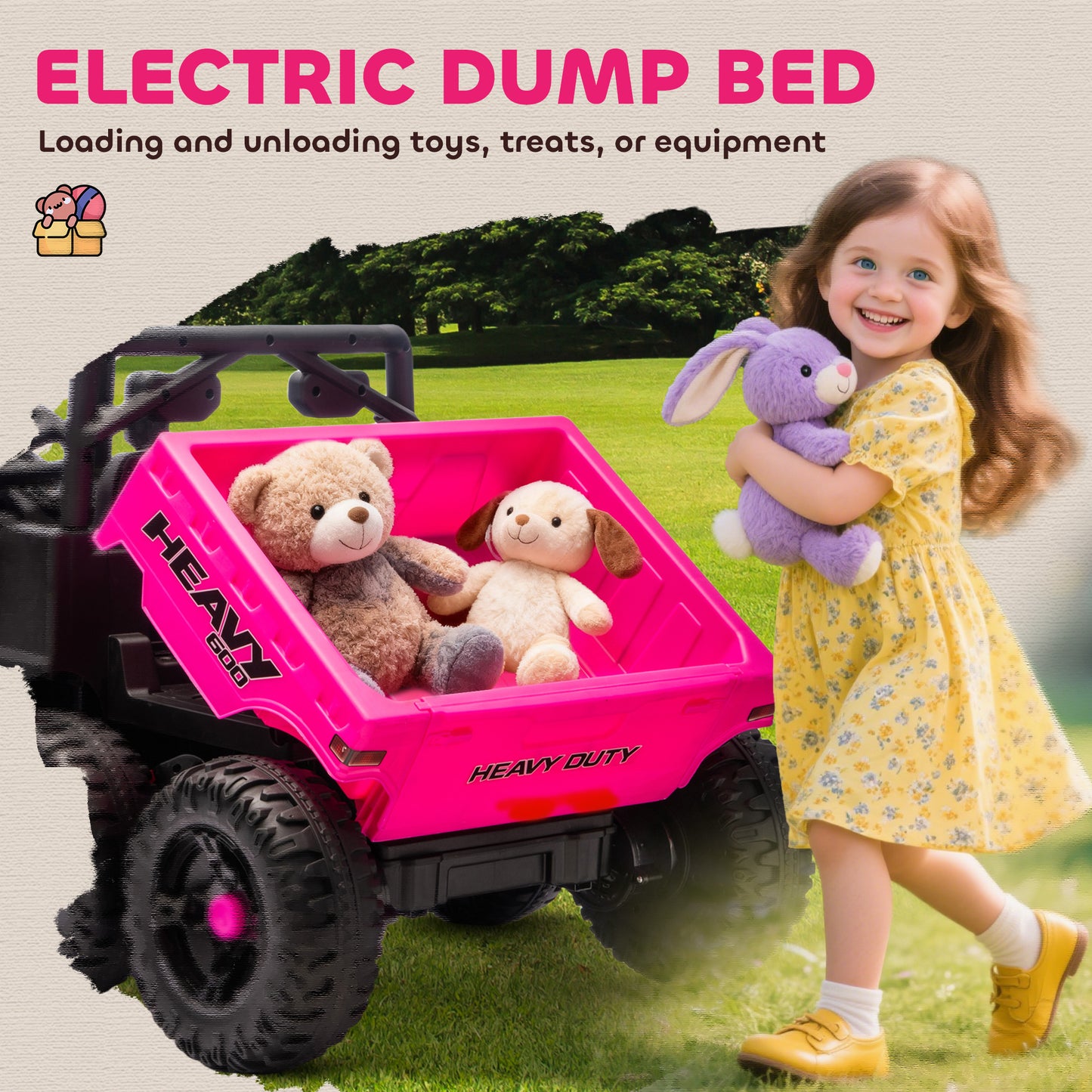 24V 4WD Kids Ride On Car with 6 Wheels