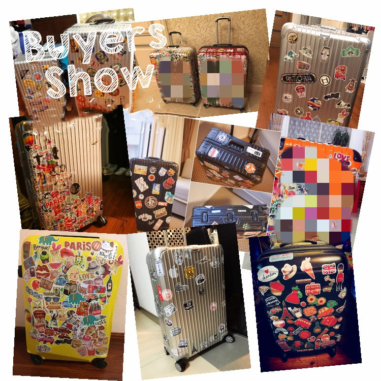 55 French Suitcase Notebook Stickers