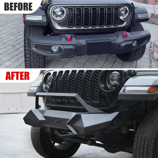 Front Bumper With Winch Plate Compatible With Wrangler JK