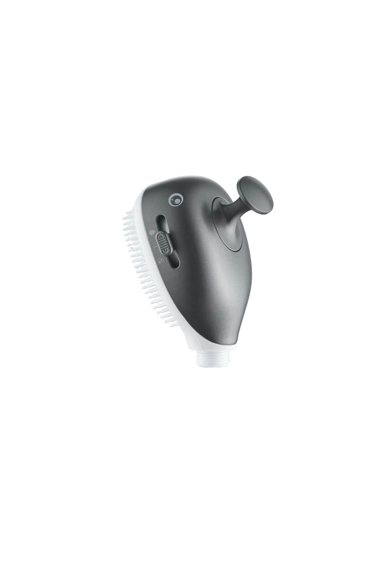 Grey Whale Holding Children's Shower Nozzle Soft Silicone