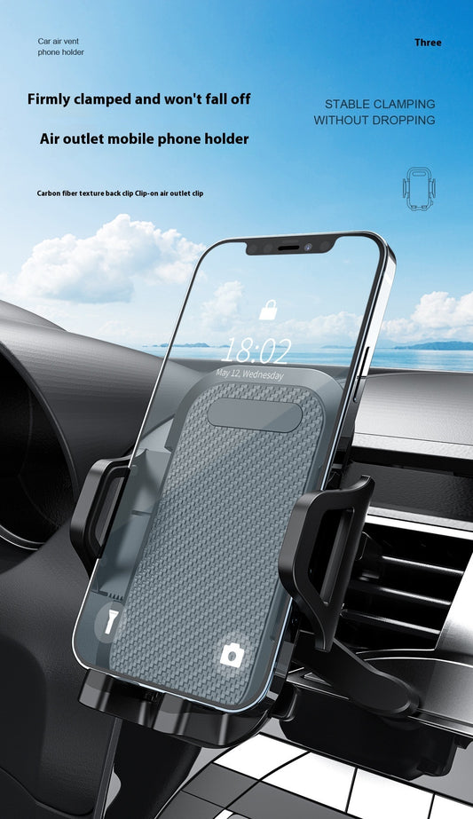 Multifunctional Carbon Fiber Car Vent Mobile Phone Bracket