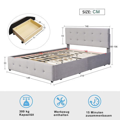 Hautfreundliches Doppelbett Aus Samt