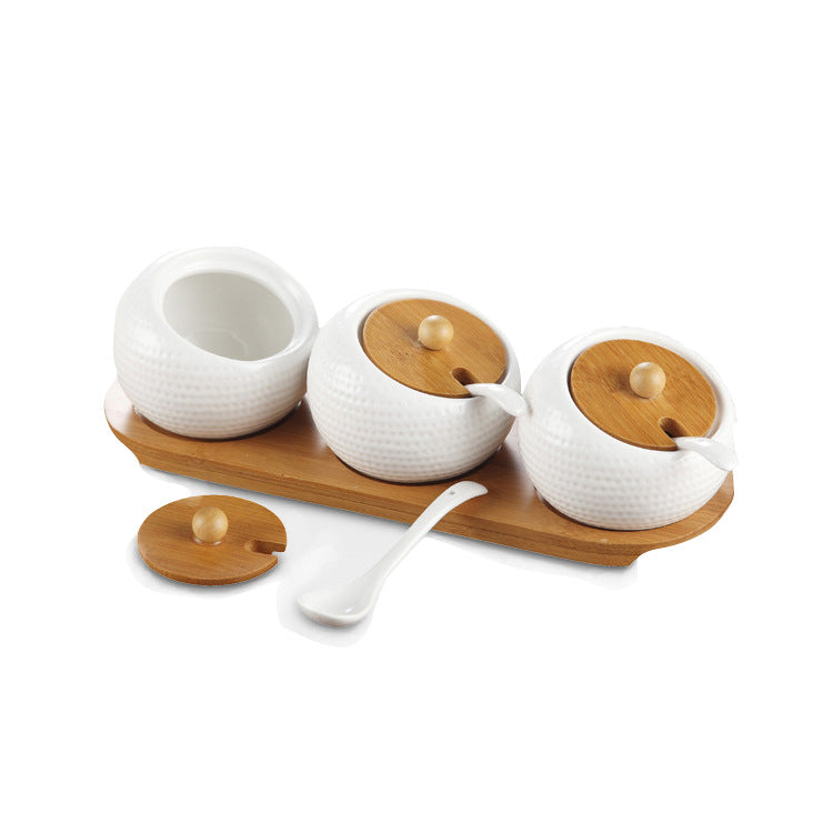 Bamboo lid seasoning jar