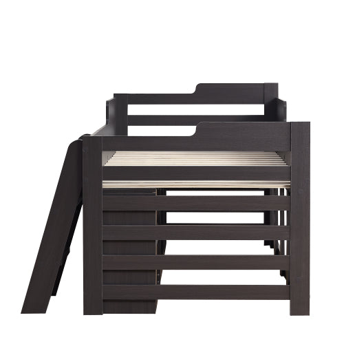 Cabin Bed Mid Sleeper Bed Frame Storage Kids Wooden Bed With Drawers Shelf Storage Low Sleeper Bed 3ft Single Children's White Wooden Bed - 3ft Single 90 X 190 Cm Frame Only