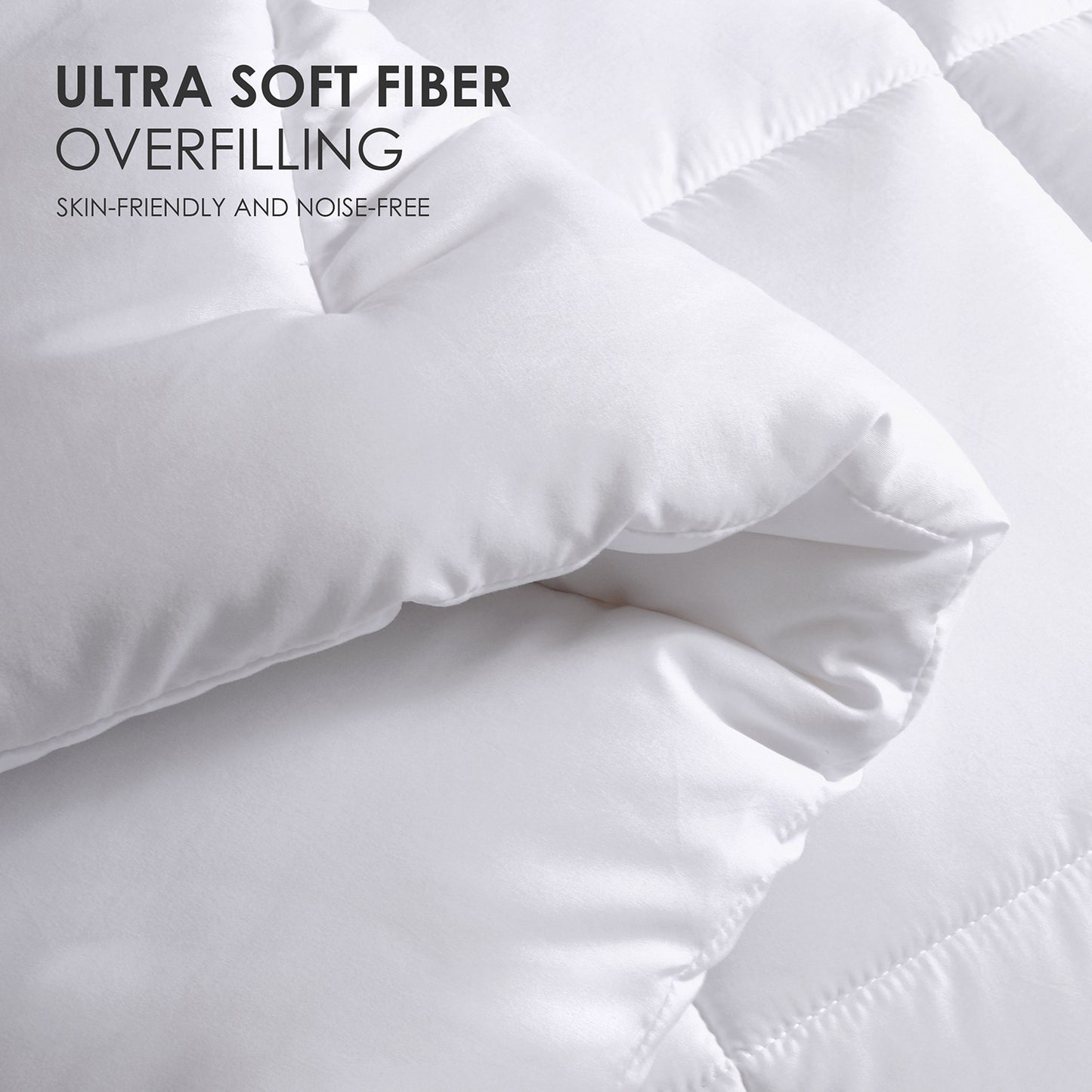 White Oversized Checkered Quilted Plump Duvet Luxury Hotel-grade Comfort For Bedrooms And