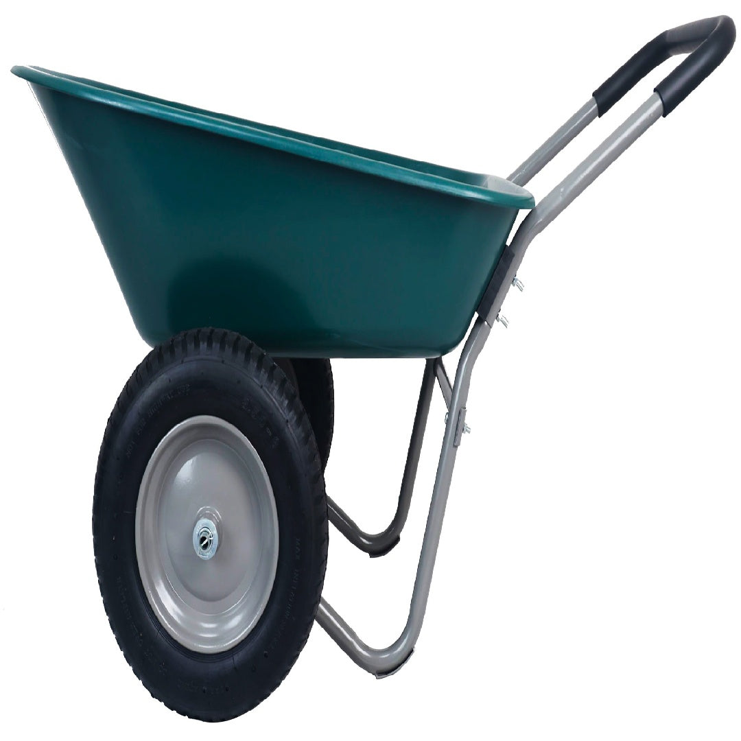 Only Supports Self Pickup  Dual-Wheel Home Garden Yard Utility Wheelbarrow Cart With Built-in Stand