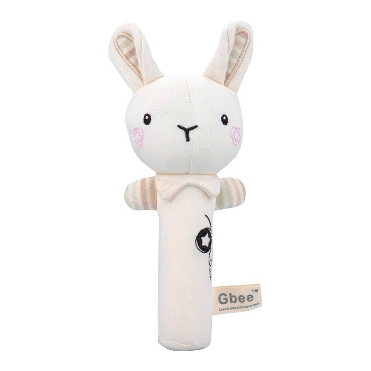 Baby Rattle Plush Early Education Animal Toy Round Rattle Stick Baby Soothing Toy