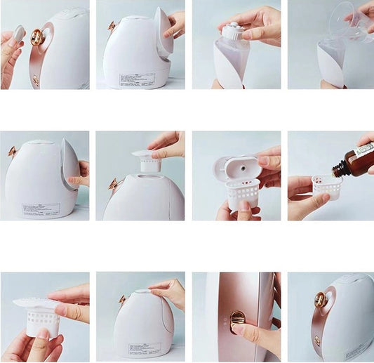 Cold and hot nano spray moisturizing face steamer