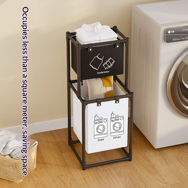 Simple Printed Multi-purpose Laundry Basket And Storage Rack