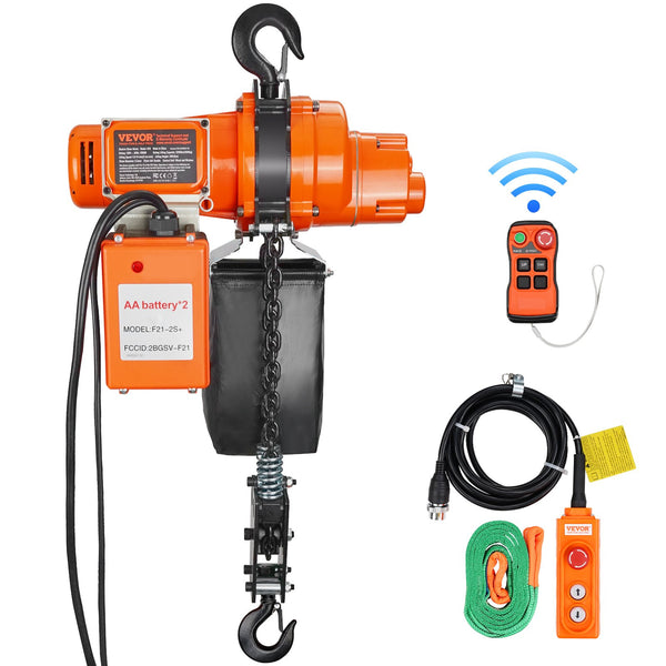 Elektrischer Kettenzug, 998 Kg Tragkraft, 6 M Hubhöhe, 11.500 U/min, Hebezug Mit Kette, 100 M Kabellose Und 4,5 M Kabelgebundene Fernbedienung, Seilwinde Für Garage, Werkstatt Und Zuhause