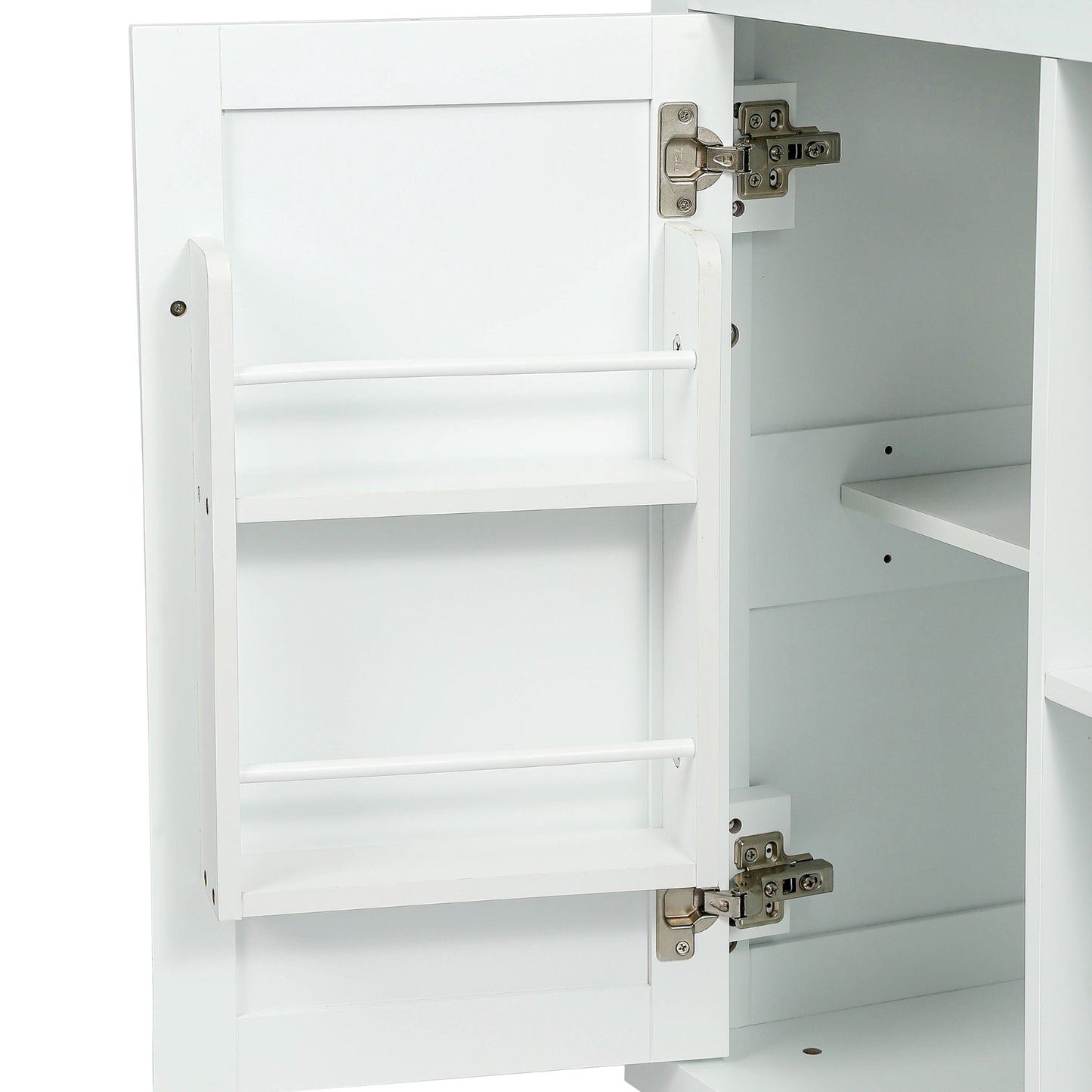 Kitchen Cart With Drop-Leaf Countertop, Cabinet Door, And Storage Racks