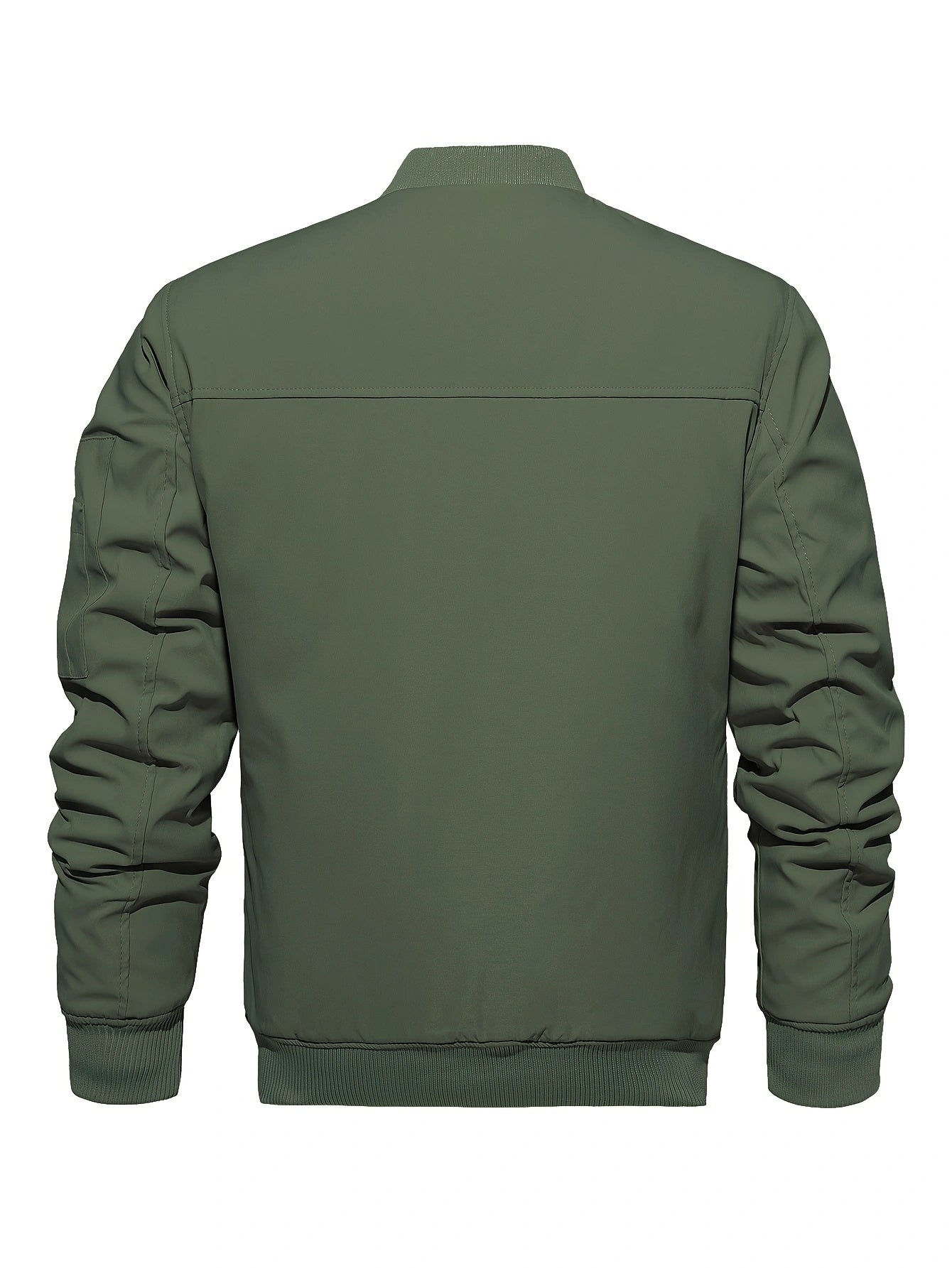 Men's Winter Bomber Jacket, Baseball Jacket Outwear, Thickened Warm Flight Jacket With Ribbed Cuffs, Windproof Casual Coat
