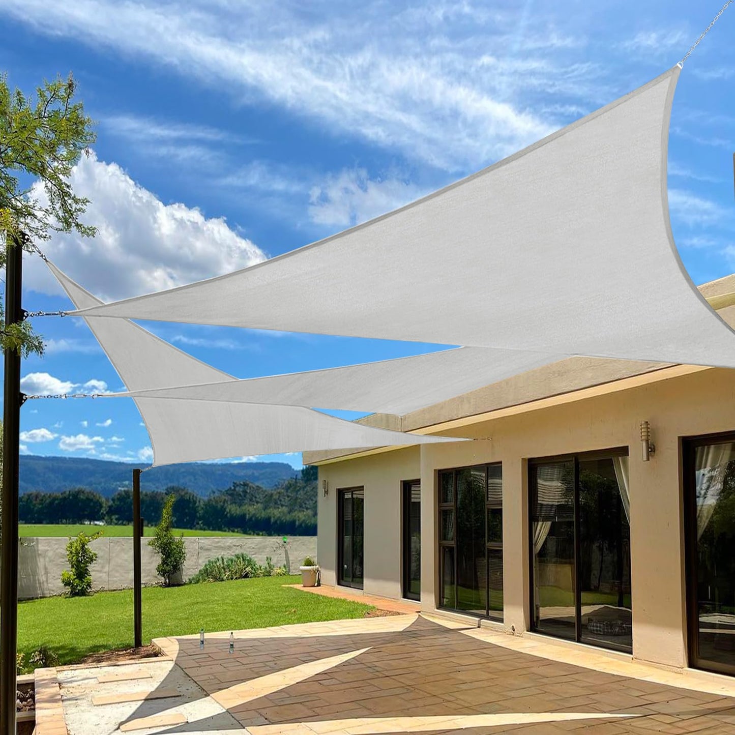 Prohibited From Sale On Amazon XISHAN 10'X10'X14' Dark Grey,Mocha,Sand,Light Grey HDPE Sunshade Sail, 160 Grams