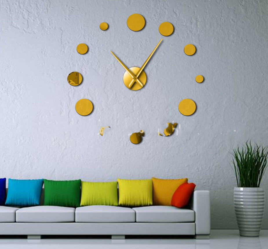 Circle Leisure Creative Extra Large Size DIY Stereo Clock Art Clock Wall Clock Mirror Sticker Clock
