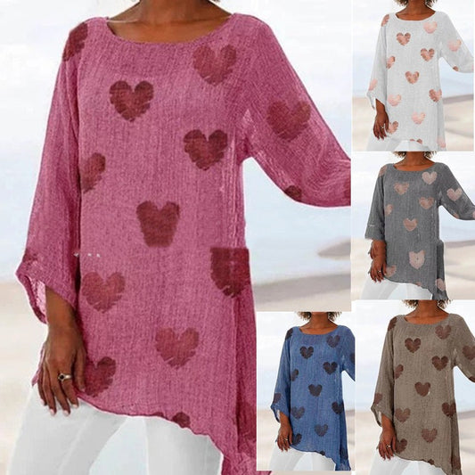 Loose Plus Size Women's Clothing T-shirt Printed Blouse
