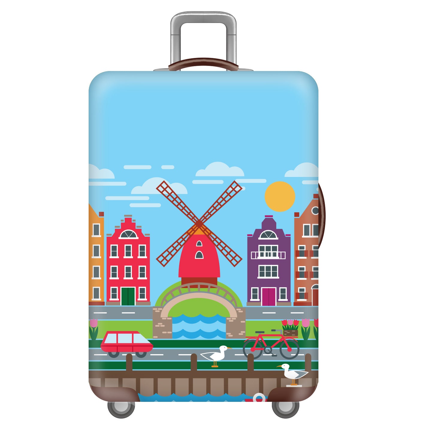Polyester Suitcase Cover Suitcase Pull Rod