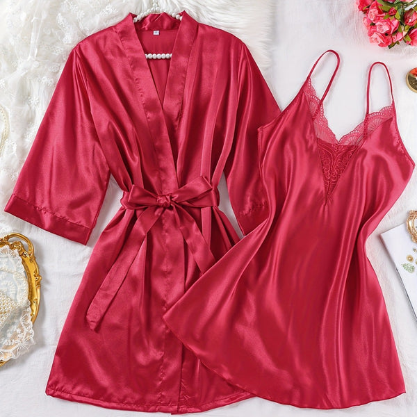 Womens Two-Piece Nightgown And Robe Set