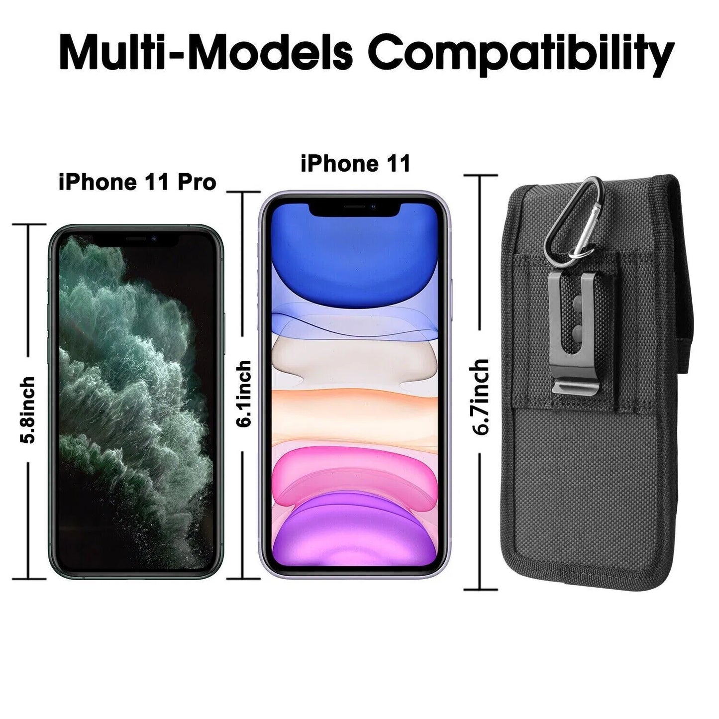 Vertical Cell Phone Holster Pouch Wallet Case With Belt Clip For