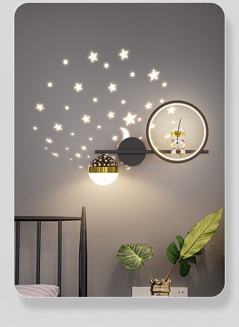 Children's Room Aisle Cartoon Astronaut Star Sky Ball Bedroom Bedside Lamp