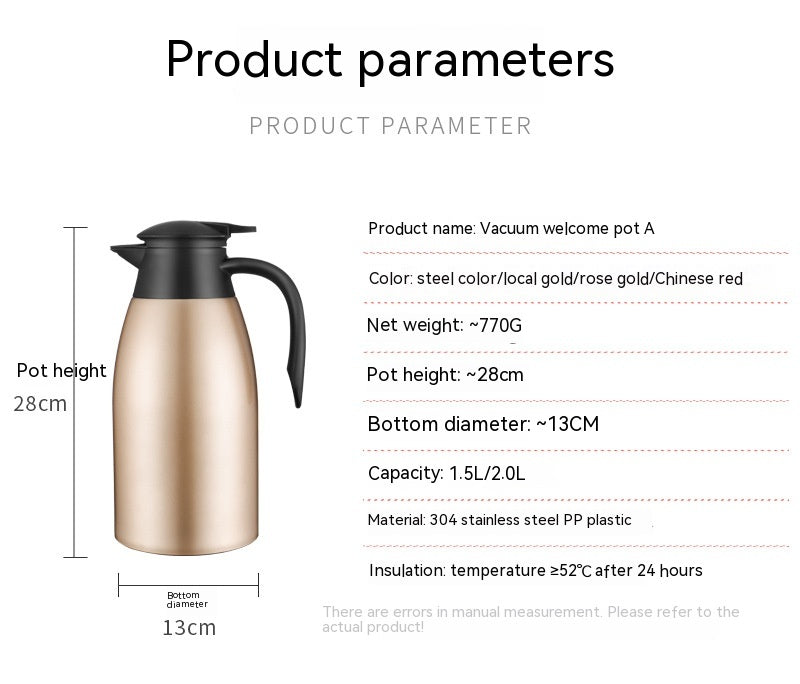 2L Large Capacity Thermal Insulation Household Stainless Steel Kettle